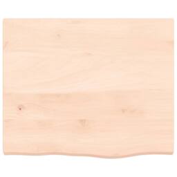 Berkfield Home Table Top 60x50x(2-4) cm Untreated Solid Wood Oak in Natural - thumbnail 3