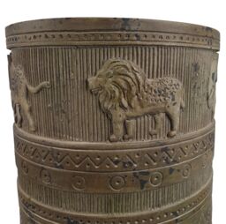 Leaf 55cm x 29cm Jungle Planter with Legs Embossed Lion Elephant Large in Dark Brown - Size: 55 cm x 29 cm - thumbnail 3