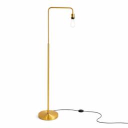 CGC Lighting Kyra Brushed Gold Angled Floor Lamp with Large Scalloped Lampshade - thumbnail 4