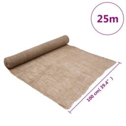 Berkfield Home Jute Roll 1x25 m 100% Jute 200 gsm in Tan - thumbnail 7