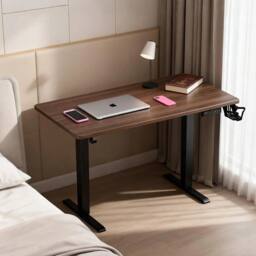 NESTLUNE Electric Standing Desk Height Adjustable Desk 120 x 60 cm in Brown - Size: 100 cm x 15 cm