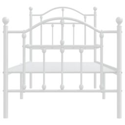 Berkfield Home Metal Bed Frame with Headboard & Footboard White 75x190 cm Small Single - thumbnail 5