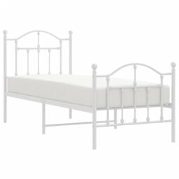 Berkfield Home Metal Bed Frame with Headboard & Footboard White 75x190 cm Small Single - thumbnail 3
