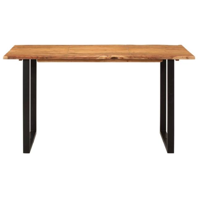 Berkfield Home Dining Table 140x70x76 cm Solid Acacia Wood in Brown - Size: 140 x 70 x 76 cm - image 1