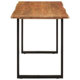 Berkfield Home Dining Table 140x70x76 cm Solid Acacia Wood in Brown - Size: 140 x 70 x 76 cm - thumbnail 3
