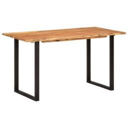 Berkfield Home Dining Table 140x70x76 cm Solid Acacia Wood in Brown - Size: 140 x 70 x 76 cm - thumbnail 9