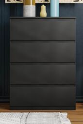 Home Discount Vida Designs Denver 4 Drawer Chest of Drawers Storage in Black - thumbnail 3
