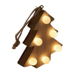 MidOcean Lulie Wooden Lights Tree Dration (Batteries Included) in Cream - thumbnail 3