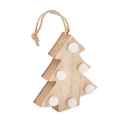 MidOcean Lulie Wooden Lights Tree Dration (Batteries Included) in Cream - thumbnail 1