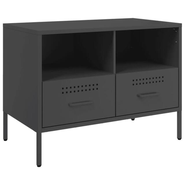 Berkfield Home TV Cabinet Black 68x39x50.5 cm Steel - image 1