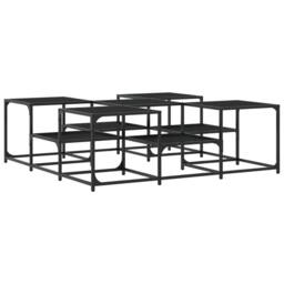 Berkfield Home Coffee Table Black 121x121x40 cm Engineered Wood - Size: 121 x 121 x 40 cm - thumbnail 7