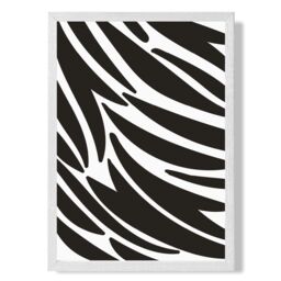 ARTZE Cute Cartoon Style Zebra Print Framed Print SIZE: A3 with White Frame in Black - Size: A4 - thumbnail 1
