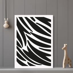 ARTZE Cute Cartoon Style Zebra Print Framed Print SIZE: A3 with White Frame in Black - Size: A4 - thumbnail 2