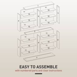 STILVORA Media Storage Unit with 12 Adjustable Shelves in Natural - thumbnail 9