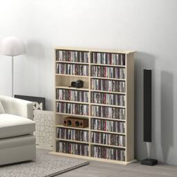 STILVORA Media Storage Unit with 12 Adjustable Shelves in Natural - thumbnail 2