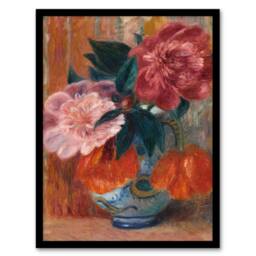 Artery8 Tulips & Peonies in Pitcher Glackens Framed Wall Art Print - Size: A4 - thumbnail 1