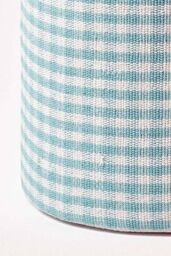 Homescapes Gingham Check Round Pouffe Cotton in Blue - thumbnail 4