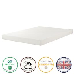 Aspire Memory Foam Mattress For Kids Beds & Childrens Bunk Beds in White - Size: Double - thumbnail 2