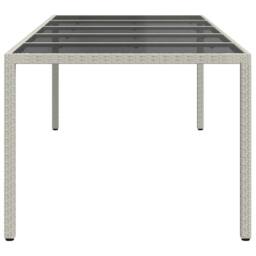 Berkfield Home Garden Table White 250x100x75 cm Poly Rattan & Tempered Glass - Size: 250 x 100 x 75 cm - thumbnail 4