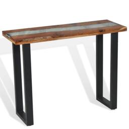 Berkfield Home Decorative Console Table Teak 100x35x75 cm in Brown - Size: 100 x 35 x 75 cm - thumbnail 9
