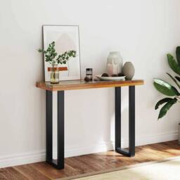 Berkfield Home Decorative Console Table Teak 100x35x75 cm in Brown - Size: 100 x 35 x 75 cm - thumbnail 2