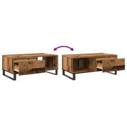 Berkfield Home Coffee Table Old Wood 90x50x36.5 cm Engineered Wood in Brown - thumbnail 8