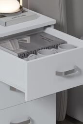 FWStyle Tunis 3 Drawer Chest Of Drawers Bedside - Matt White - thumbnail 5