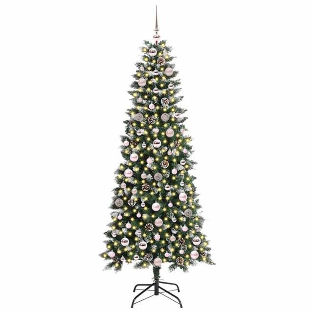 Berkfield Home Elegant Artificial Christmas Tree with 300 LEDs Green 76 x 76 x 180 cm - image 1