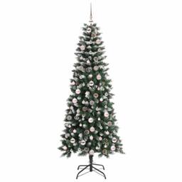Berkfield Home Elegant Artificial Christmas Tree with 300 LEDs Green 76 x 76 x 180 cm - thumbnail 4