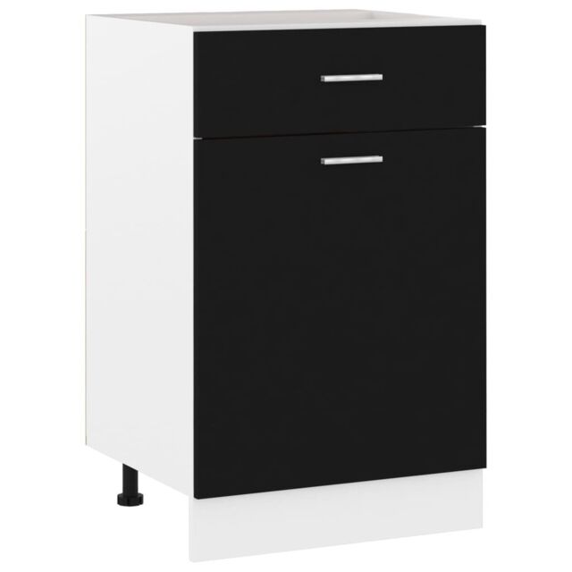 Berkfield Home Drawer Bottom Cabinet Black 50x46x81.5 cm Engineered Wood - image 1
