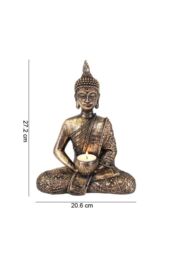 KDMD Sitting Thai Buddha Tealight Holder in Bronze - thumbnail 3