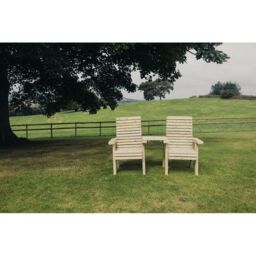 Churnet Valley Garden Furniture Ltd Ergonomical Love Seat - Fully Assembled - Set of Cushions Inc in Brown - thumbnail 2