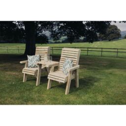 Churnet Valley Garden Furniture Ltd Ergonomical Love Seat - Fully Assembled - Set of Cushions Inc in Brown - thumbnail 5