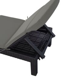 simpa Adjustable Sun Lounger with Cushion - Graphite Grey in Brown - thumbnail 2