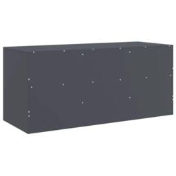 Berkfield Home TV Cabinet Anthracite 99x39x44 cm Steel in Dark Grey - Size: 99 x 39 x 44 cm - thumbnail 9