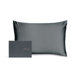 Silk Addict 100% Mulberry Silk Pillowcase - Navy in Charcoal - Size: Standard Pillow Case - thumbnail 1