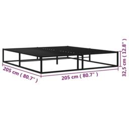 Berkfield Home Elegant Bed Frame Black Metal 200x200 cm - thumbnail 7