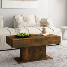 Berkfield Home Coffee Table Smoked Oak 96x50x45 cm Engineered Wood in Brown - Size: 96 x 50 x 45 cm