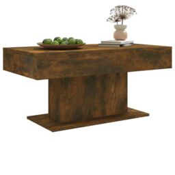 Berkfield Home Coffee Table Smoked Oak 96x50x45 cm Engineered Wood in Brown - Size: 96 x 50 x 45 cm - thumbnail 4