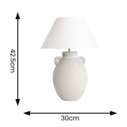 ValueLights Daphne Linen Tapered Lamp Shade Stonewear Ceramic Vase Table Lamp in Grey - thumbnail 4