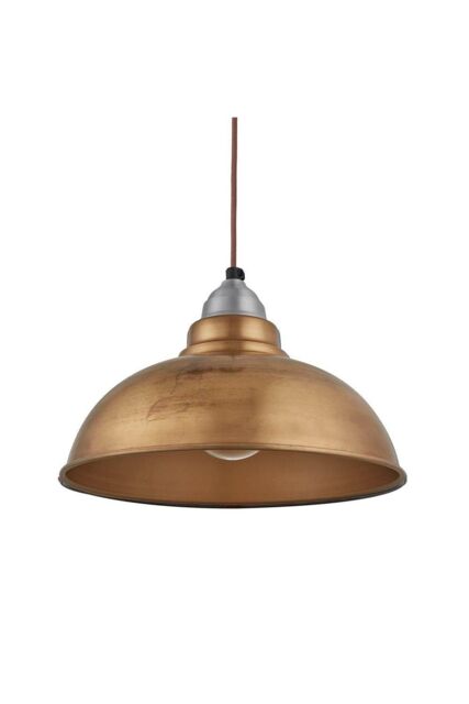Industville Old Factory Pendant, 12 Inch, Brass, Light Pewter Holder in Bronze - image 1