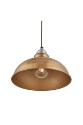 Industville Old Factory Pendant, 12 Inch, Brass, Light Pewter Holder in Bronze - thumbnail 2