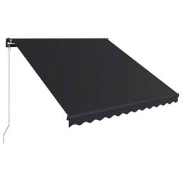 Berkfield Home Manual Retractable Awning with LED 300x250 cm Anthracite in Black - thumbnail 1