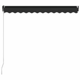 Berkfield Home Manual Retractable Awning with LED 300x250 cm Anthracite in Black - thumbnail 5