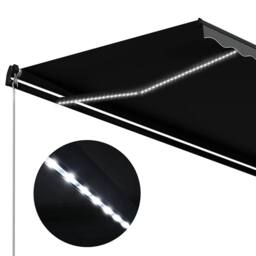 Berkfield Home Manual Retractable Awning with LED 300x250 cm Anthracite in Black - thumbnail 6