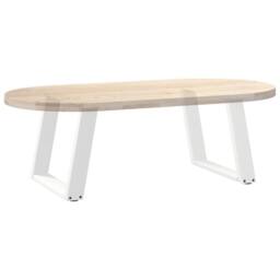 Berkfield Home Coffee Table Legs U-Shaped 2 pcs White 50x(42-43) cm Steel - thumbnail 8