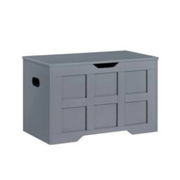 Kelvenix Large, Grey Wooden Storage Ottoman Bench Box - Size: 0.6m2