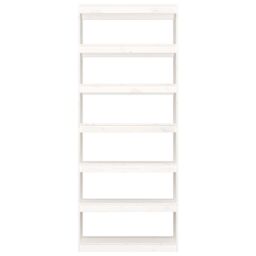 Berkfield Home Book Cabinet/Room Divider White 80x30x199.5 cm Solid Wood Pine - thumbnail 5