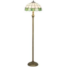 HOMCOM Tiffany-Style Floor Lamp with Glass Shade, Bronze Tone & Green - Size: Large - thumbnail 1