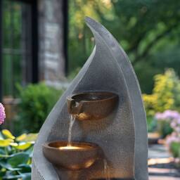 Charles Bentley Tiber Cascading Water Feature - Mains Powered in Grey - thumbnail 2